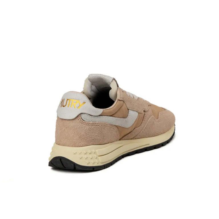 Leder Sneaker|Weiße Sneaker*Autry Reelwind Low *Nylon / Cracked Leather* White / Hazel