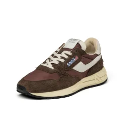 Leder Sneaker|Retro Runner*Autry Reelwind Low *Nylon / Hairy Suede / Cracked Leather* White / Ebony