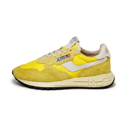 Leder Sneaker*Autry Reelwind Low W *Nylon / Hairy Suede / Cracked Leather* White / Buttercup
