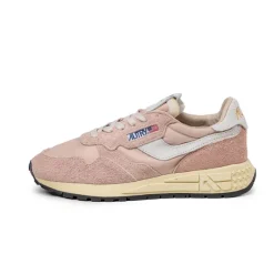 Leder Sneaker|Weiße Sneaker*Autry Reelwind Low W *Nylon / Cracked Leather* White / Powder