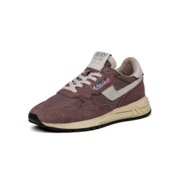 Leder Sneaker|Weiße Sneaker*Autry Reelwind Low W *Nylon / Cracked Leather* White / Tearose