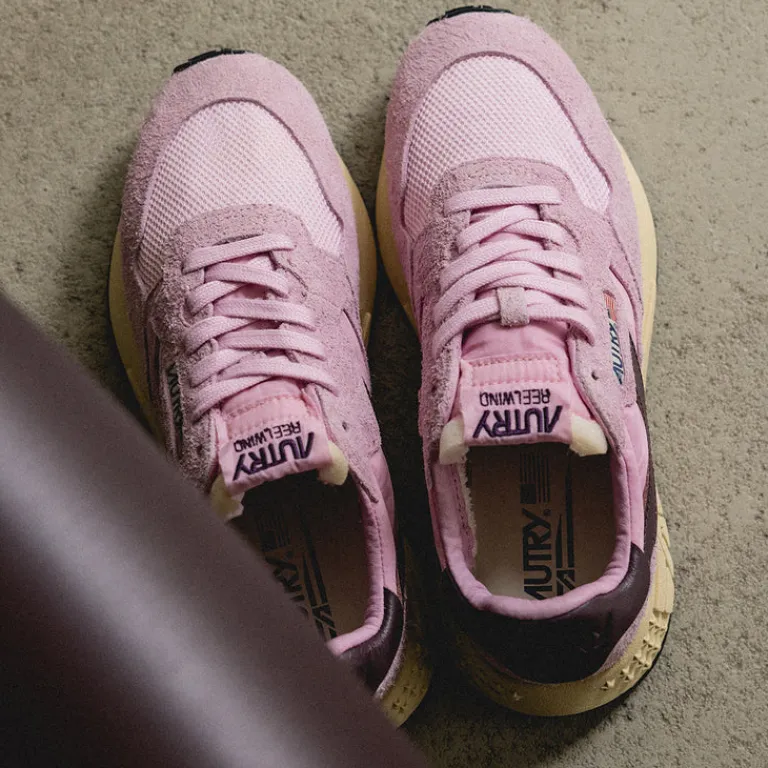 Leder Sneaker|Retro Runner*Autry Reelwind Low W *Suede / Net* Roseate / Rose
