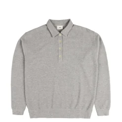 T-Shirts*Autry Tonal Logo Waffle Long-Sleeve Polo Dark Melange