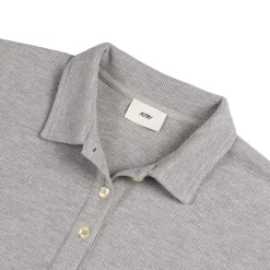 T-Shirts*Autry Tonal Logo Waffle Long-Sleeve Polo Dark Melange