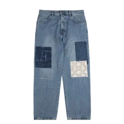 Hosen*Axel Arigato Patchwork Relaxed Jeans Light Blue