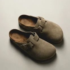 Leder Sneaker|Mules & Slides*Birkenstock Boston VL Faded Khaki