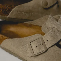 Leder Sneaker|Mules & Slides*Birkenstock Boston VL Faded Khaki