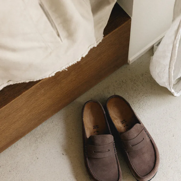 Leder Sneaker|Mules & Slides*Birkenstock Naples Wrapped Concrete Gray