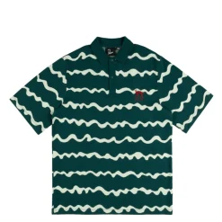 T-Shirts*By Parra Broken Waves Polo Shirt Pine Green
