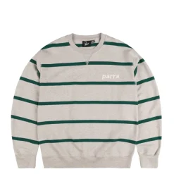 Crewnecks*By Parra Pristine Striper Crew Neck Sweatshirt Heather Grey