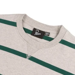 Crewnecks*By Parra Pristine Striper Crew Neck Sweatshirt Heather Grey