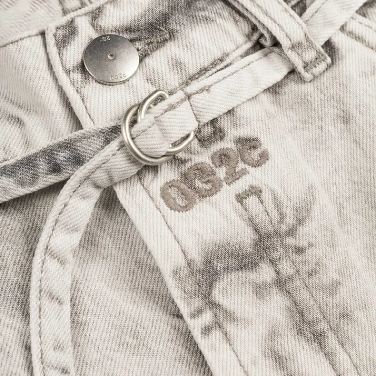 Hosen*032c 'Down To Earth' Wide Leg Jeans Washed Grey / White