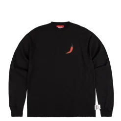 T-Shirts*032c ''Office Fruit'' Oversized Longsleeve Washed Black