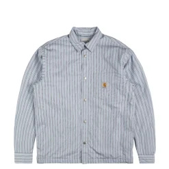Jacken*Carhartt WIP Grimsby Shirt Jac Grimsby Stripe / Blue Fog