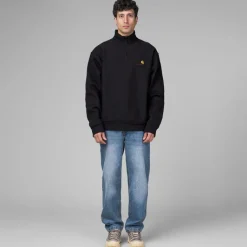 Crewnecks*Carhartt WIP Half Zip American Script Sweat Black