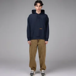 Hoodies*Carhartt WIP Hooded Label Script Sweat Blue