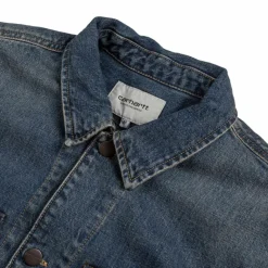 Jacken*Carhartt WIP Lincoln Shirt Jacket Blue Worn Used Wash
