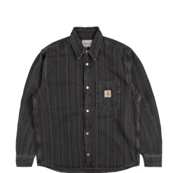 Hemden*Carhartt WIP Rylan Shirt Jacket 'Hampton' Denim Rylan Stripe / Black
