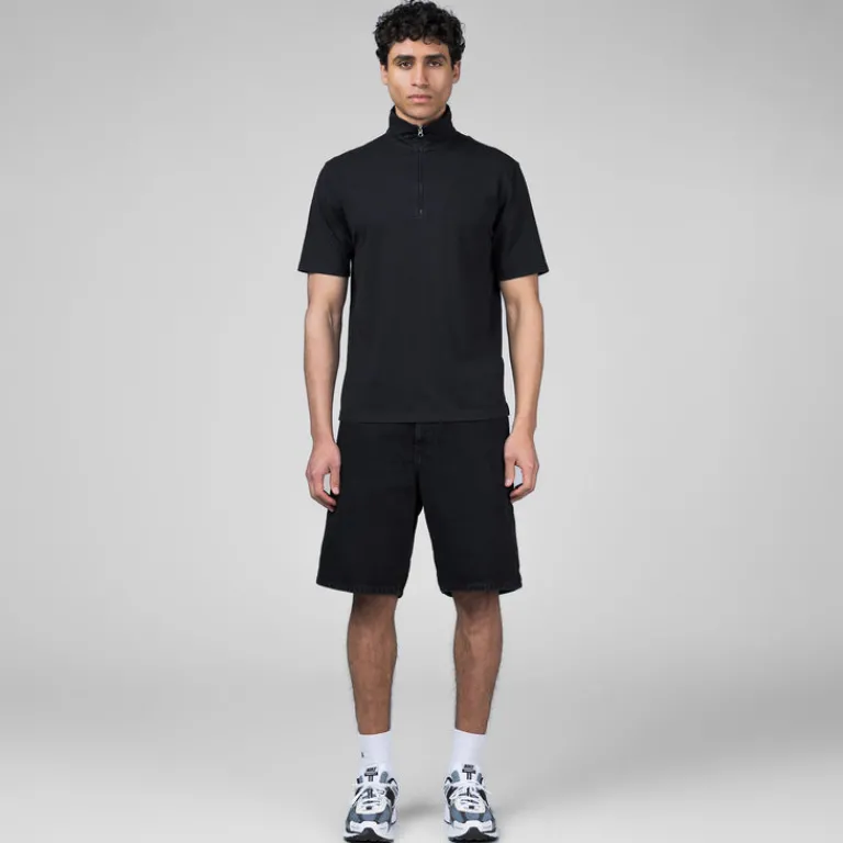 Shorts*Carhartt WIP Single Knee Short Black Stone Washed