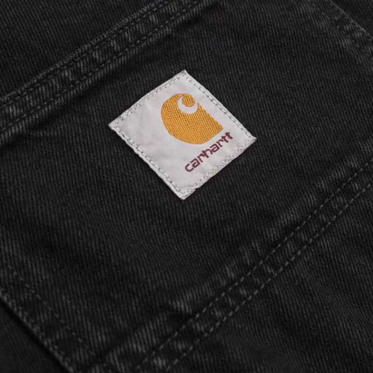 Shorts*Carhartt WIP Single Knee Short Black Stone Washed