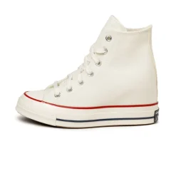 Leder Sneaker|High-Top Sneaker*Converse Chuck Taylor All Star '70 Wedge Hi Egret / Black / Red