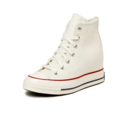Leder Sneaker|High-Top Sneaker*Converse Chuck Taylor All Star '70 Wedge Hi Egret / Black / Red