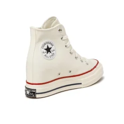 Leder Sneaker|High-Top Sneaker*Converse Chuck Taylor All Star '70 Wedge Hi Egret / Black / Red