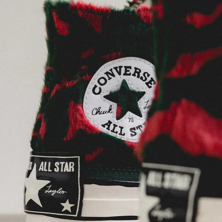 Leder Sneaker|High-Top Sneaker*Converse Chuck Taylor All Star '70 Hi *Luxe Plush* Astrodust / Green Envy / Egret