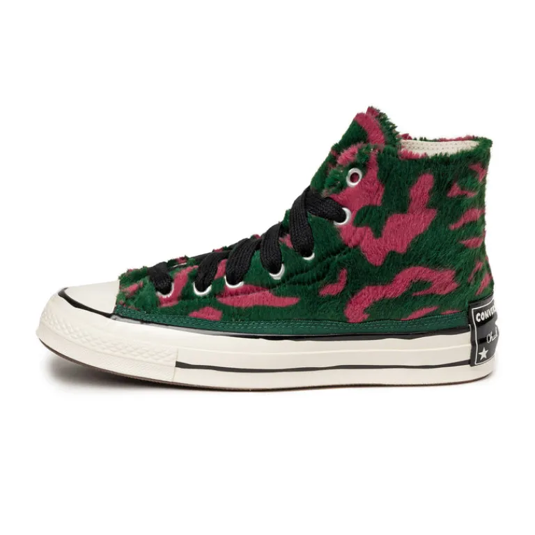 Leder Sneaker|High-Top Sneaker*Converse Chuck Taylor All Star '70 Hi *Luxe Plush* Astrodust / Green Envy / Egret