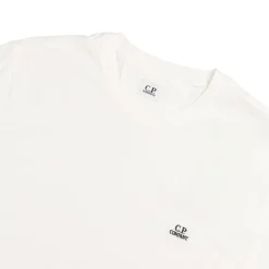 T-Shirts*C.P. Company 30/1 Jersey Central Logo T-Shirt Gauze White
