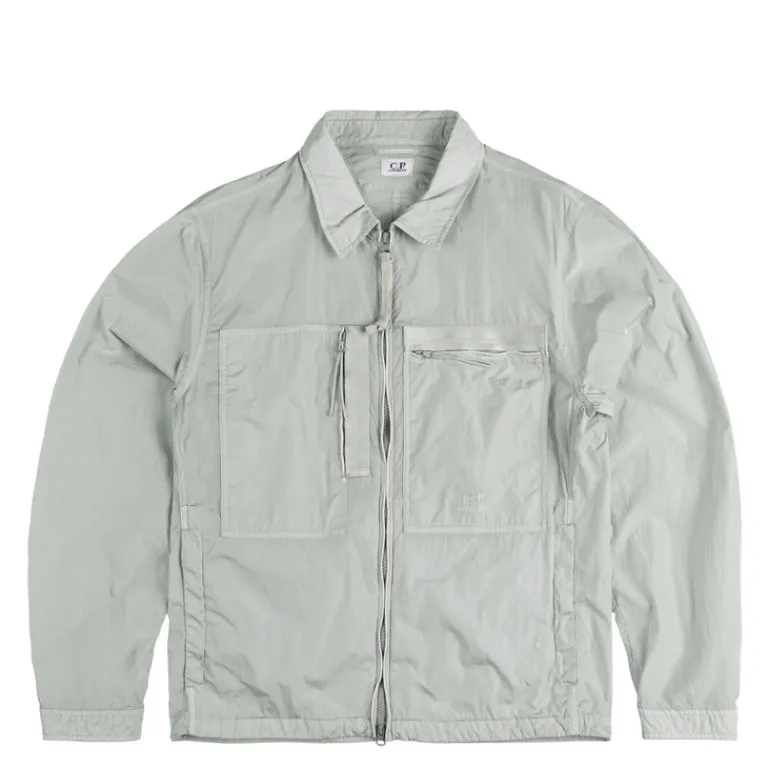 Jacken*C.P. Company Chrome-R Full Zip Logo Overshirt Blue Fox