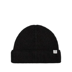 Beanies*C.P. Company Extrafine Merino Wool Knit Beanie Black