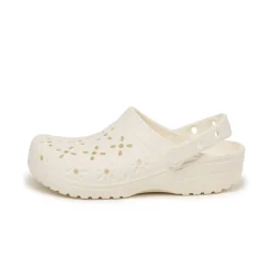 Vegane Sneaker|Mules & Slides*Crocs Classic Clog *Floral Cutout* Chalk