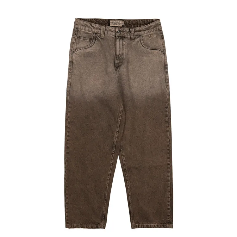 Hosen*Dime Classic Baggy Denim Pants Dipped Sandblasted Brown
