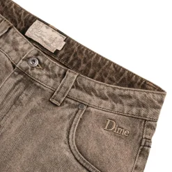 Hosen*Dime Classic Baggy Denim Pants Dipped Sandblasted Brown
