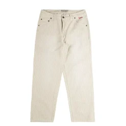 Hosen*Dime Classic Relaxed Denim Pants Warm White Striped