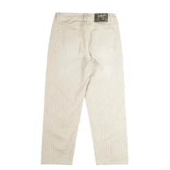 Hosen*Dime Classic Relaxed Denim Pants Warm White Striped