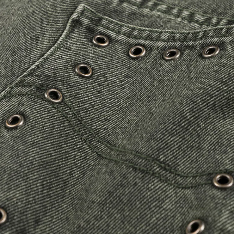 Hosen*Dime Classic Relaxed Denim Pants (Faded Green)