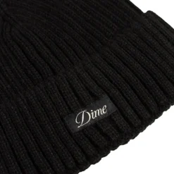 Beanies*Dime Cursive Fold Beanie Black / Cream