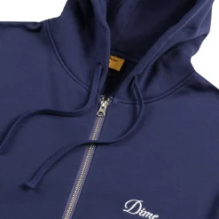 Hoodies*Dime Cursive Zip Hoodie Night Blue