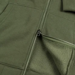 Hoodies*Dime Cursive Zip Hoodie Dark Olive