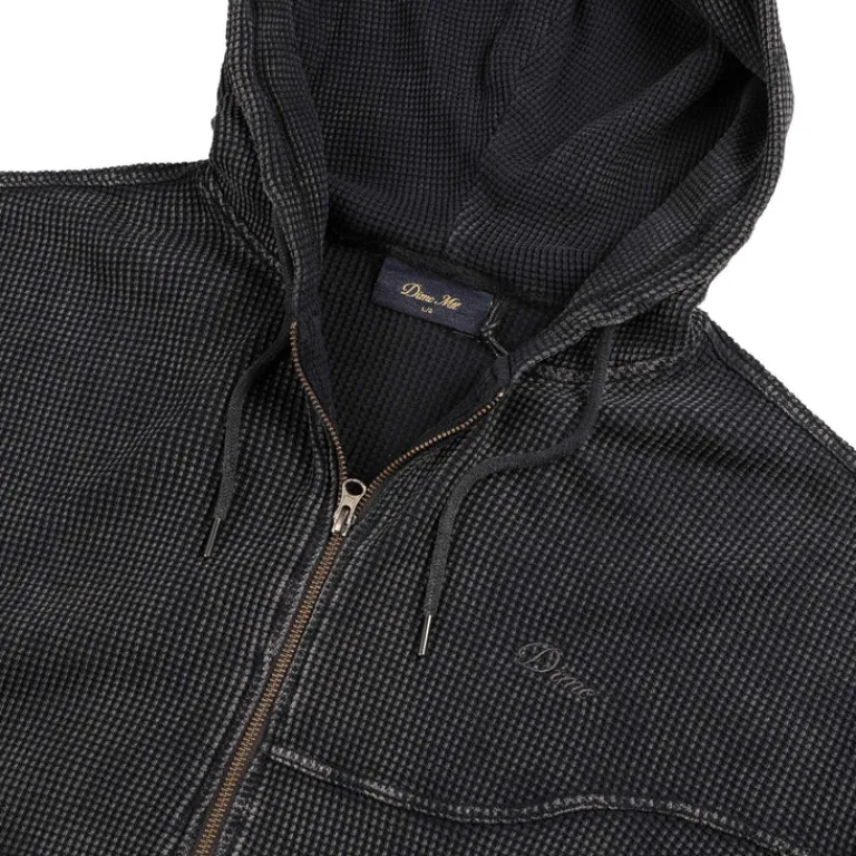 Hoodies*Dime Premium Waffle Zip Hoodie Faded Black