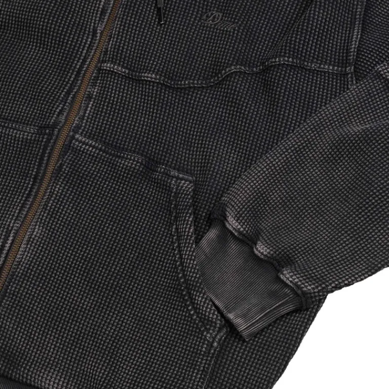 Hoodies*Dime Premium Waffle Zip Hoodie Faded Black