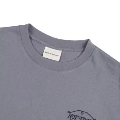 T-Shirts*Drole de Monsieur Le T-Shirt Slogan Tresses Slate Blue