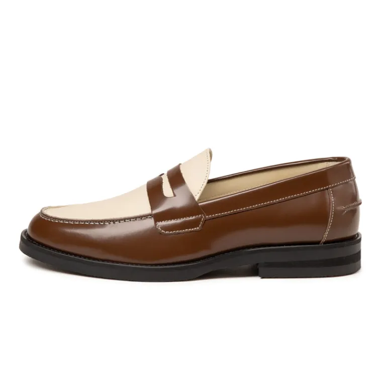 Loafer|Leder Sneaker*Duke + Dexter Wilde Loafer Chestnut / White