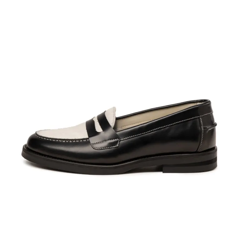 Leder Sneaker|Loafer*Duke + Dexter Wilde Pony Loafer W Black / White