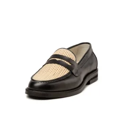 Leder Sneaker|Loafer*Duke + Dexter Wilde Rattan Loafer Black / White