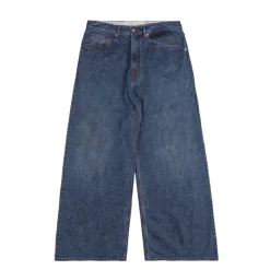 Hosen*ERL Baggy Indiana Distressed Jeans Woven Dirty Blue