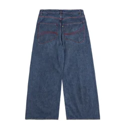 Hosen*ERL Baggy Indiana Distressed Jeans Woven Dirty Blue