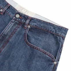 Hosen*ERL Baggy Indiana Distressed Jeans Woven Dirty Blue